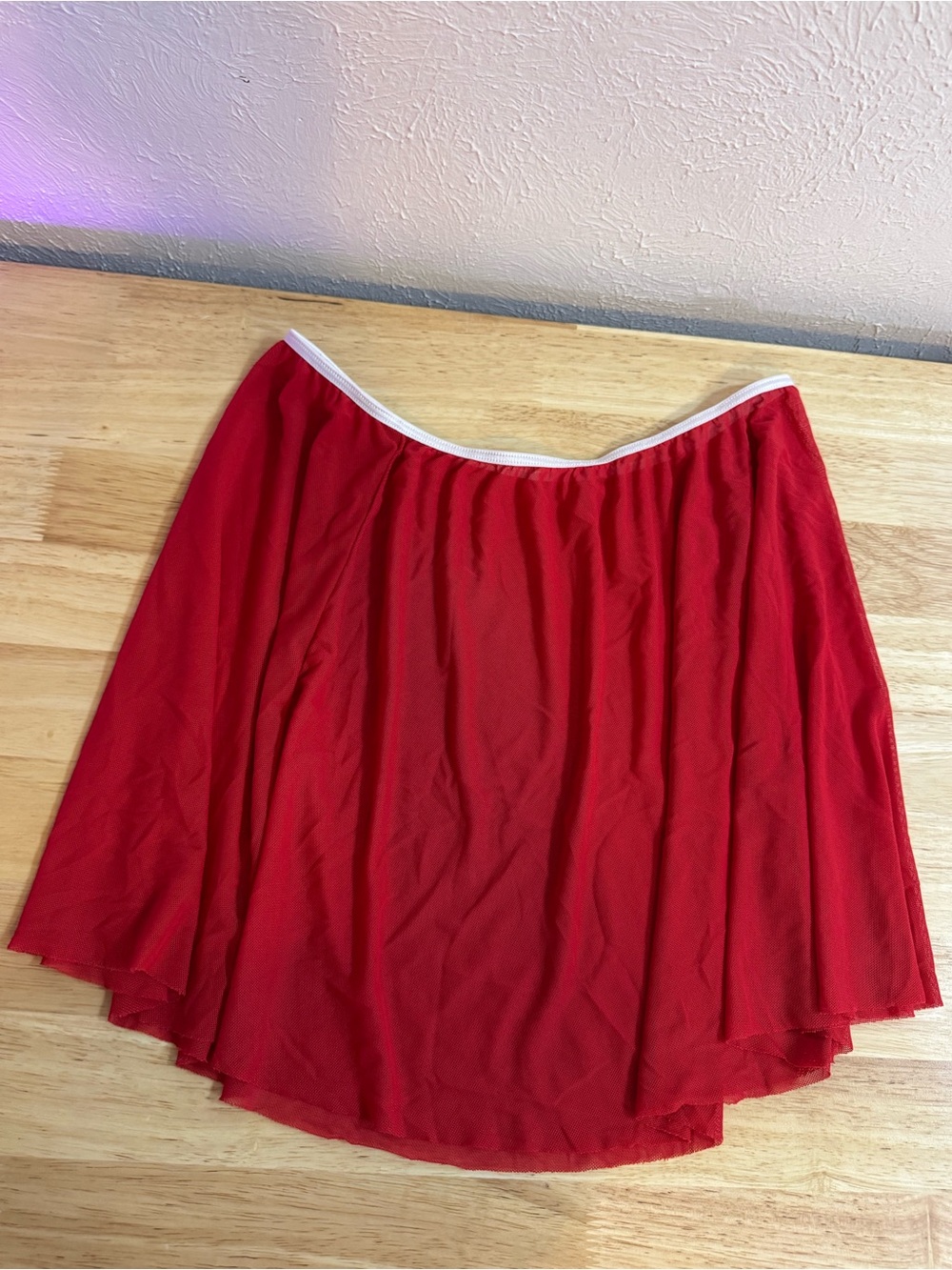 Lipstick Red Sheer Lingerie Circle Skirt